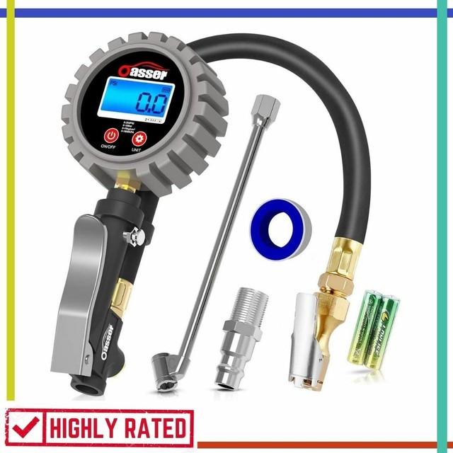 DIGITAL TIRE INFLATOR with Pressure Gauge LCD for Car Truck Bicycle RV