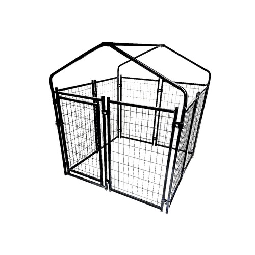 ALEKO Dog Kennel 5 x 5 x 3 ft Chain Link Pet Exercise Play Pen Fence with Roof - Picture 6 of 12
