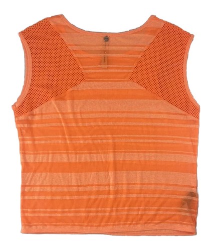 Lorna Jane Active Wear Orange Sleeveless Tshirt Tank Top With Mesh Panels Size M - Picture 6 of 6