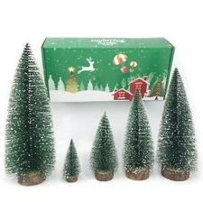 5pcs Small Christmas Tree Tabletop Decor Mini Christmas Trees for Decoration ...