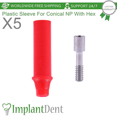 5x Dental Anti Rotation Castable Prothese Narrow Platform Hex 2,25mm