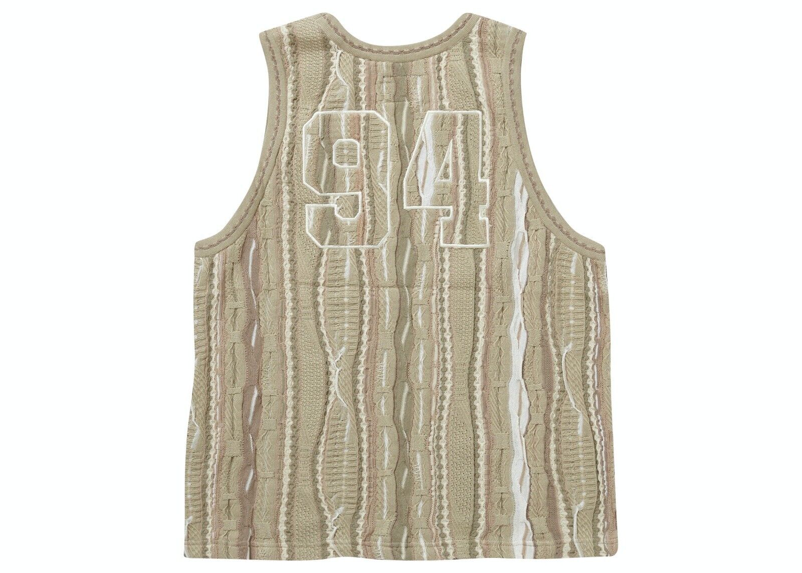 Supreme Coogi Basketball Jersey Textured Knit 3D Black Tan Multi