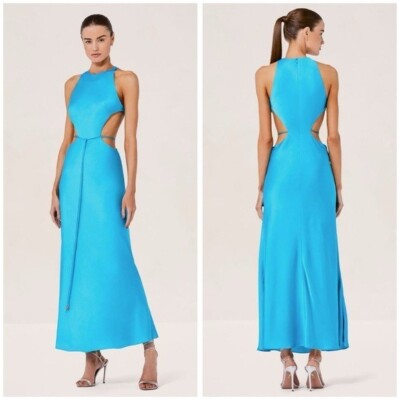 Alexis Women's Blue Lune Cut-out SatinMaxi Dress Size Small NWT | eBay