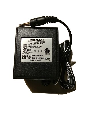 AC Adaptor Calrad 45-761  12V DC  500mA 12W  power supply Class 2 transformer