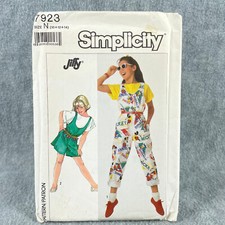 Simplicity 7923 Jiffy Jumpsuit and Romper Girls Size 10 14 Vintage Pattern