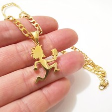  Boy Gold ICP Hatchetman Pendant Small 1'' Stainless Steel Necklace Chain 24''