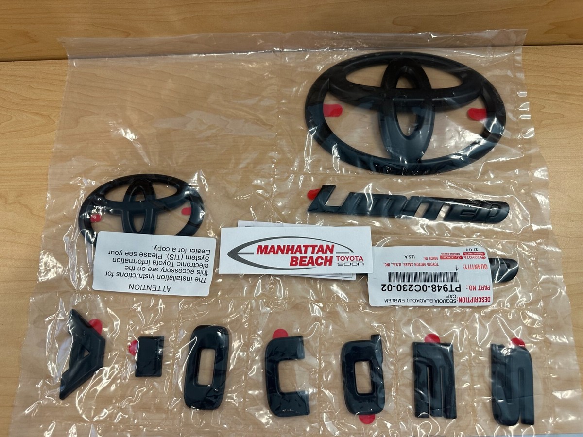 Genuine Toyota Black Emblem Overlays – Front & Rear Logos – 2014–2021