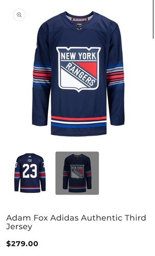 NEW Adam Fox Authentic Adidas Unisex Jersey, New York Rangers - Picture 2 of 4