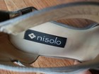 Nisolo Size 37 US 6.5 Grey Platform Wedge Heel Ankle Strap Leather Sandals Shoes — photo 2