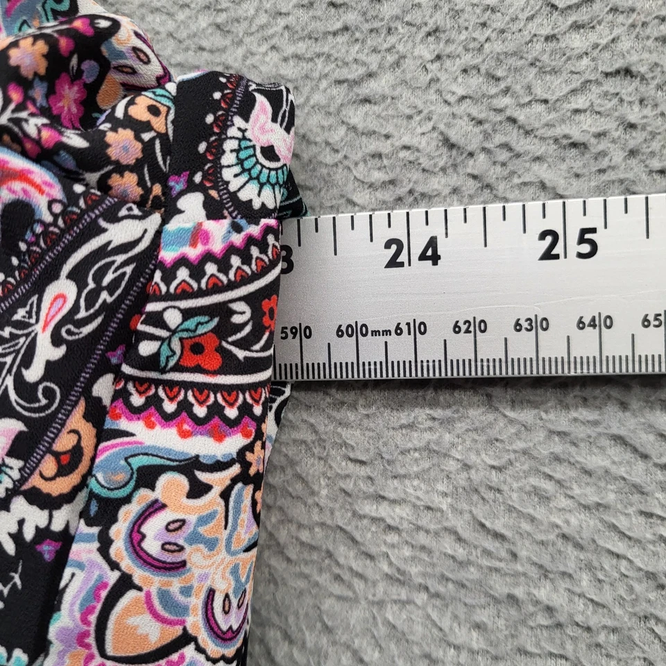 Top de sombra de ojos para mujer 2X púrpura cachemira negro cuello dividido manga acampanada Foto 4 de 4