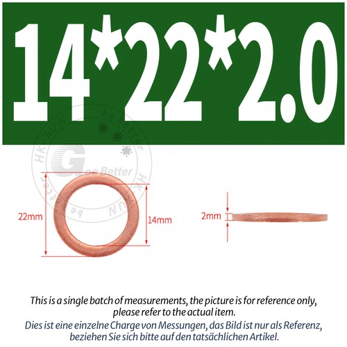 Copper Sealing Washers Metric - M3 M4 M5 M6 M8 M10 M12 - M60 Sump Plug Washer - Picture 86 of 130