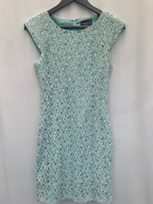Apricot green lace dress Size XS  UK8 sleeveless lined cotton blend womens 