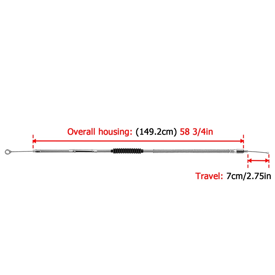 Cable de embrague trenzado de acero inoxidable MOFUN 58 3/4" para Harley Sportster 883 1200 Foto 2 de 4