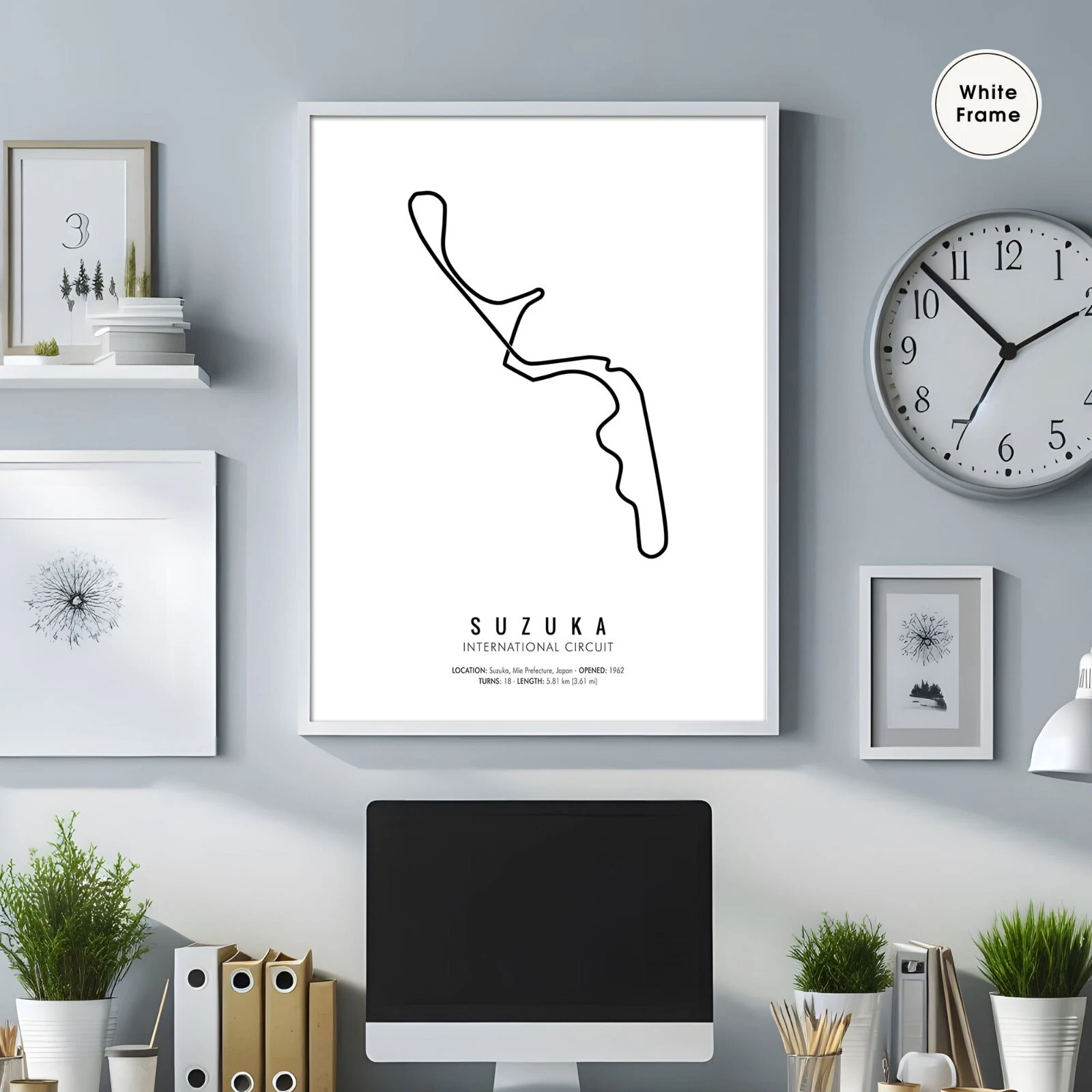 Suzuka Circuit, F1 Circuit, F1 Circuit Wall Art, F1 Race Track, F1 Circuit Map