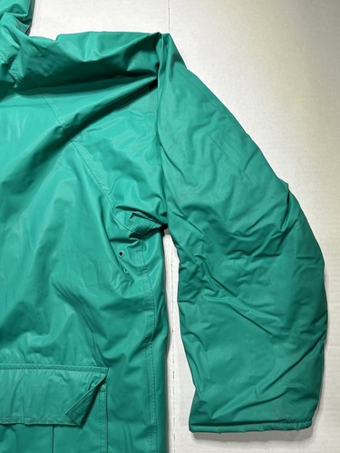 Vintage Misty Harbor Flannel Lined Rain Jacket Size Large Teal Green - Picture 4 of 14