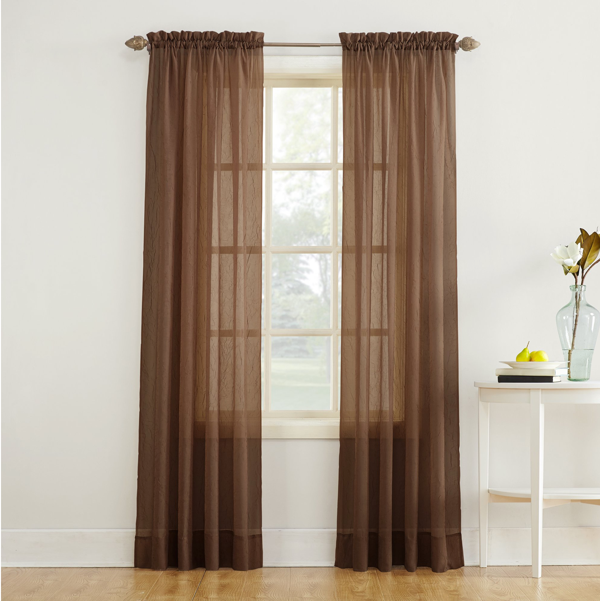 Lichtenberg No. 918 Jillian Crushed Voile Sheer Rod Pocket 1 Curtain Panel eBay