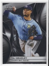 #116 Taj Bradley 2025 Topps Chrome Black Base Tampa Bay Rays