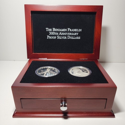 The Benjamin Franklin 300th Anniversary Proof Silver Dollars - Picture 1 of 13