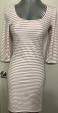 Dress Long Sleeve Striped Pink Med Comfortably Soft Bodycon Midi SALE END 6/29