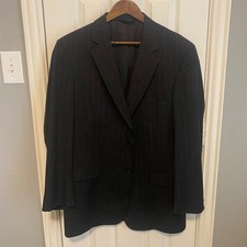 Jos. A. Bank Signature Collection 44L Pinstripe Wool Blazer Charcoal Grey Gordon