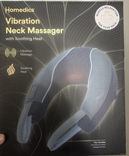 Homedics Vibrating Neck Massager w/ Heat, Heated  Vibrating, Gray/Blue