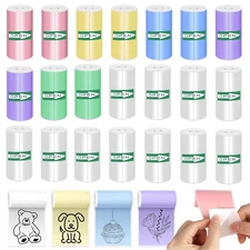 20PCS Mini Printer Thermal Sticker Paper,Including 10 Rolls of Adhesive Therm...