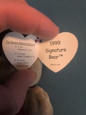 1999 SIGNATURE BEAR - Ty Beanie Baby RARE MINT ORIGINAL Retired w/ ERRORS