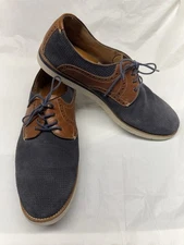 Johnston & Murphy Blue/Brown Leather Shoes Lace Up Sheepskin Insoles Size 12M