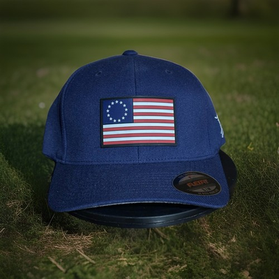 #ad #ad New Branded Bills Navy Blue Patriotic Betsy Ross American Flag Golf Hat S M $24.99