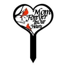 Memorial Grave Markers for Cemetery, Heart Memorial Plaque Stake Cardinals Ga...