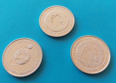3 x 10 Euro Fußball-Weltmeisterschaft 2006, 925-Silber, 2003, 04, 05, unzirkul.