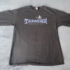 Thrasher Magazine Long Sleeve Black Logo Shirt Medium