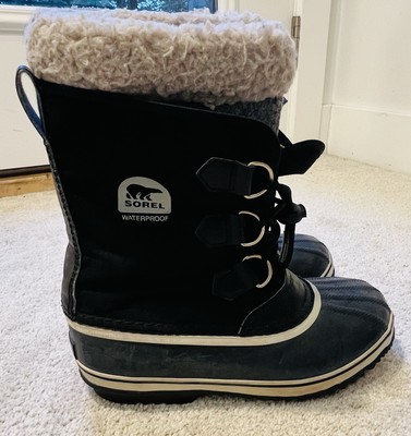 Sorel Waterproof Snow Boots Tan Black Sherpa Women display picture 1