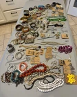 Vintage Jewelry Lot Coro Monet Avon Trifari Red Coral 925 Necklace Rings Cuffs
