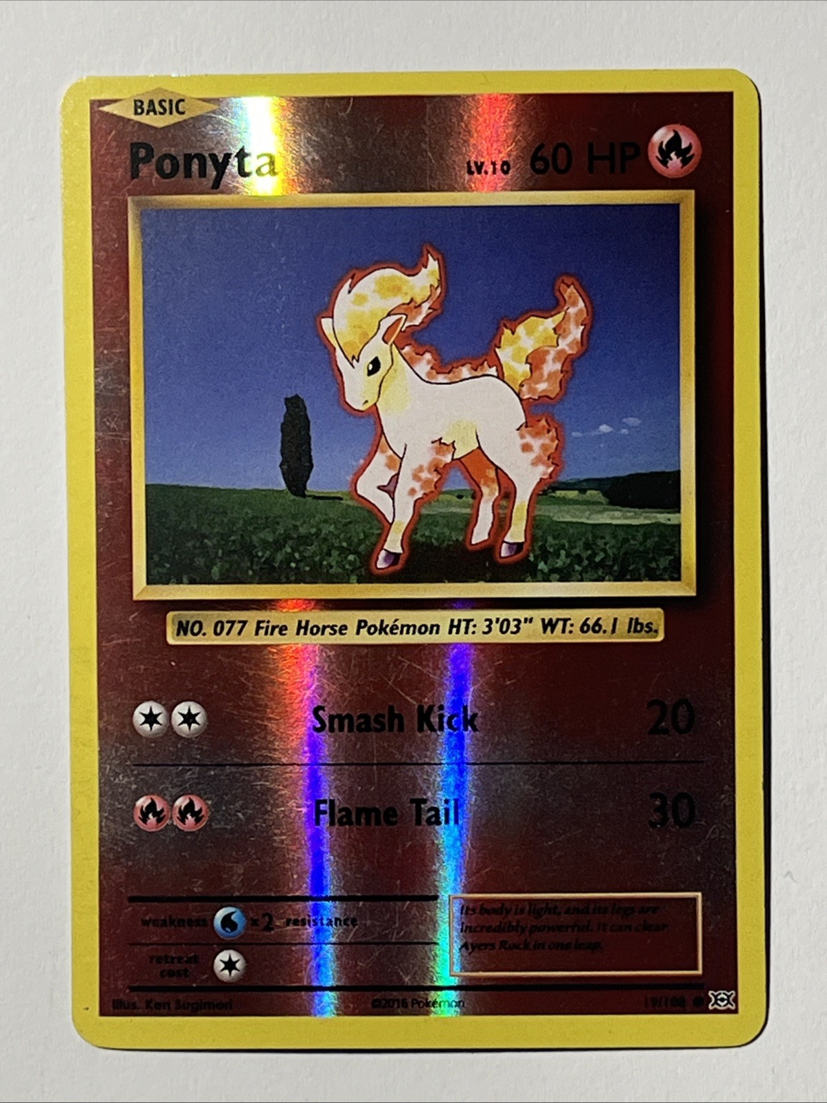 Ponyta 19/108 Reverse Holo XY Evolutions Pokemon 2016 TCG Card
