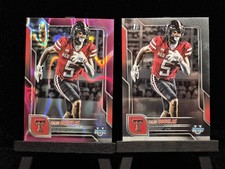 2) 2025 Bowman Chrome U Football 1st Pink Lava Refractor Caleb Douglas #74 +Base