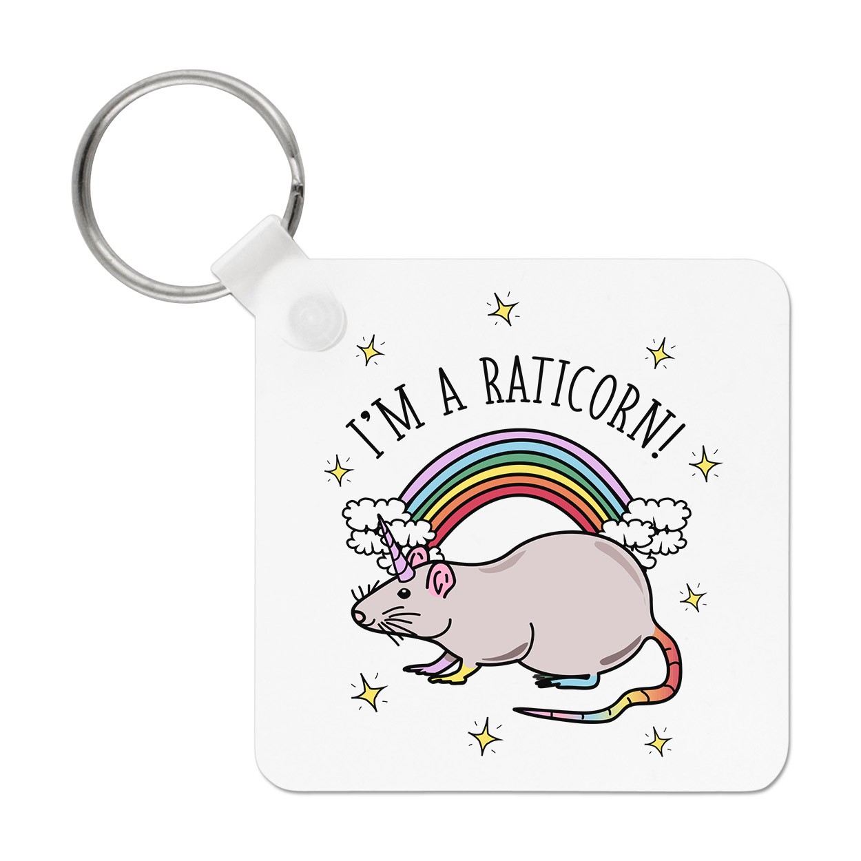 I'm A Raticorn Keyring Key Chain - Rat Unicorn Funny