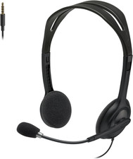 H111 Wired Headset, Stereo Headphones with Noise-Cancelling Microphone, 3.5 Mm A