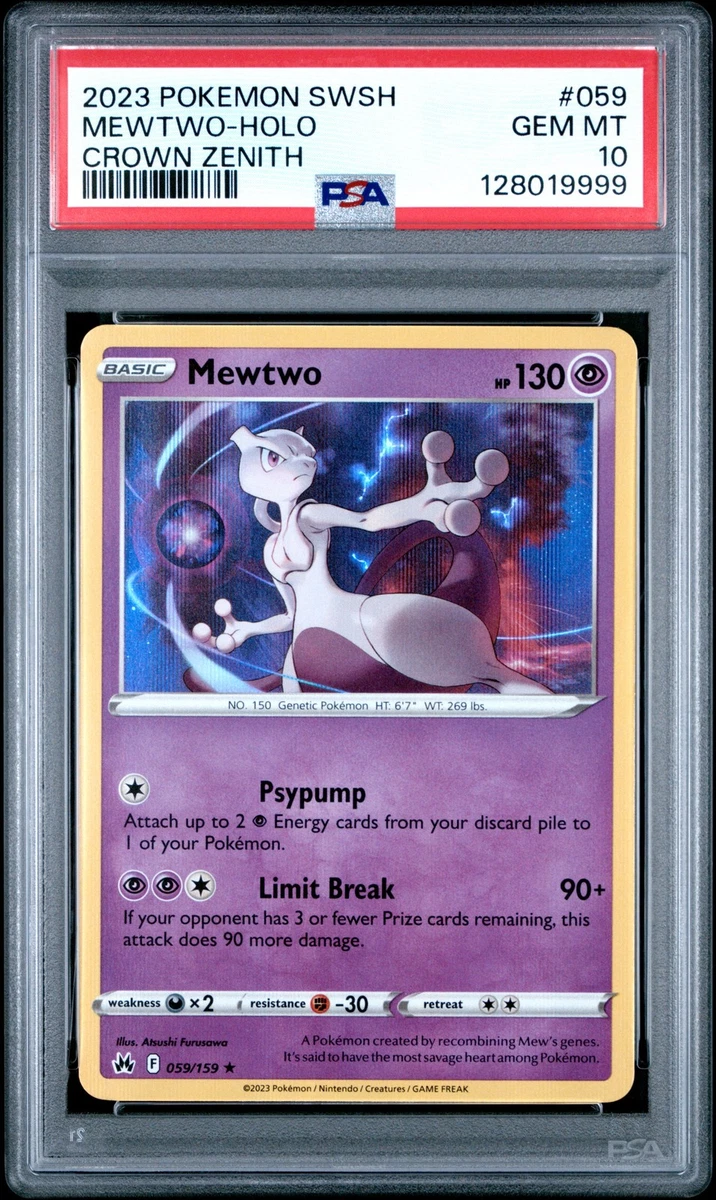 Mewtwo Pokémon TCG Holo Rare Grade 10 Individual Collectible Card