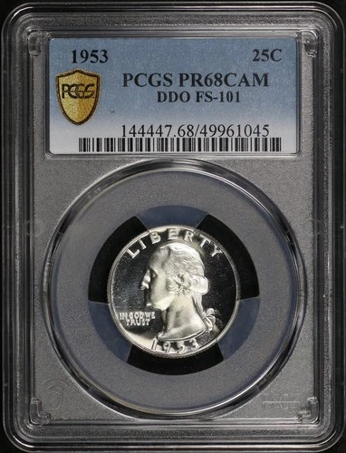 1953 Doubled Die Obverse Washington Quarter FS-101 PCGS PR-68 CAM