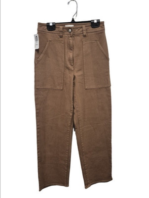 Wilfred Free Ryley Pant  High Waist Straight Leg Utility Cargo Aged Gold Size 4