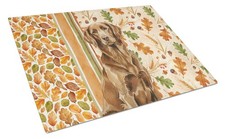 Liver Flat-Coated Retriever Fall Glass Cutting Board WDK7839LCB