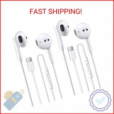 2 Pack of USB C Headphones for iPhone 17/17Pro/17Pro Max/16/16 Pro/16 Plus/16 Pr