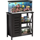 Heavy Duty Fish Tank Stand with Cabinet for 20-29 Gallon Aquariums, Black Finish