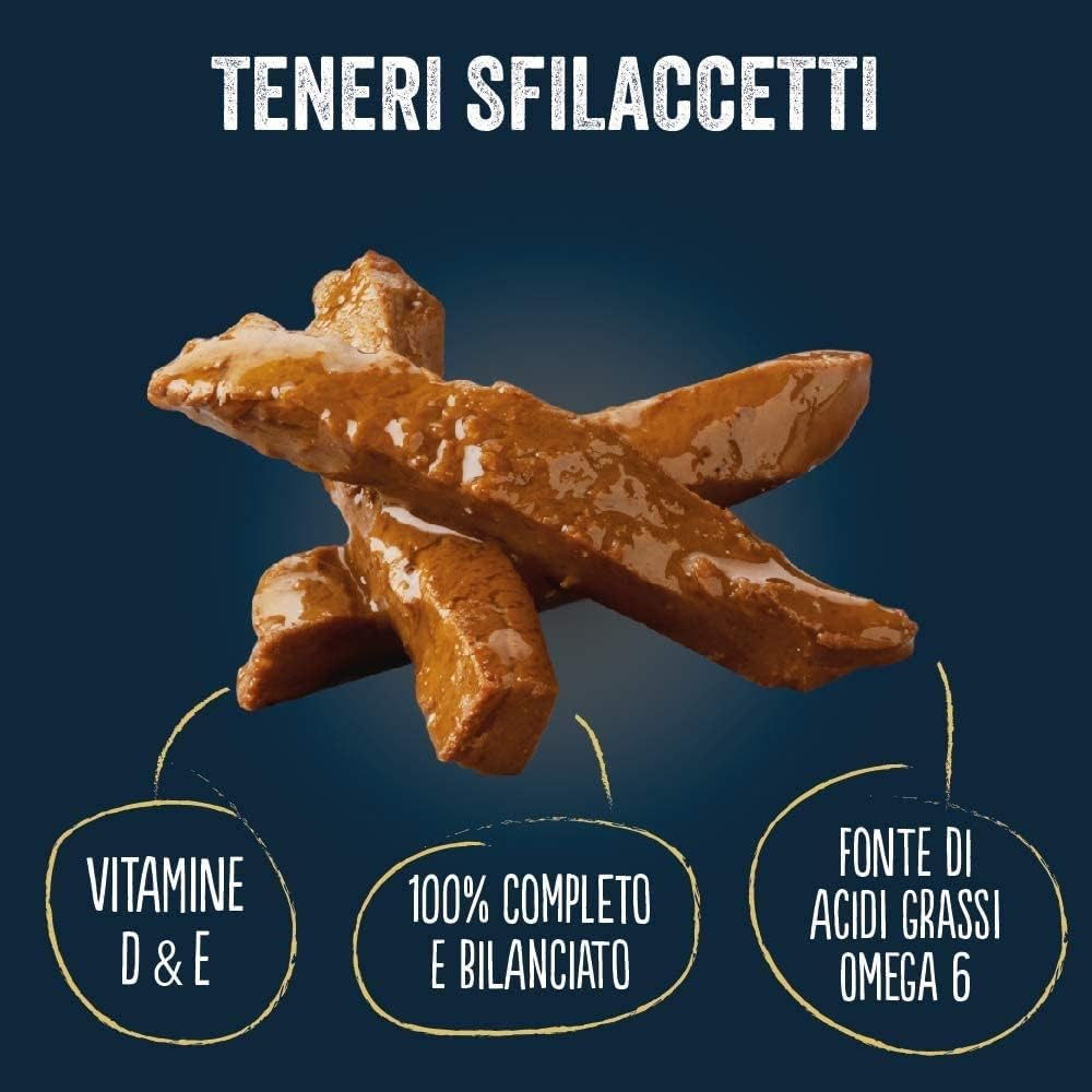 Cibo Umido Gatto Purina Felix Sfilaccetti Rustici Manzo Pollo Pesce - 4