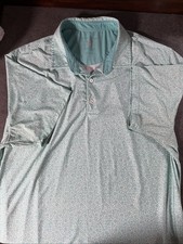 Hickey Freeman Mens Polo Shirt XL Green Floral Print Performance Stretch Golf