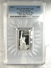 2017 2 Oz Silver $10 Cook Islands STATUE OF LIBERTY PCGS PR70DCAM FDOI Bar.