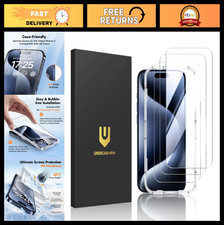 Shatterproof Tempered Glass Screen Protector for iPhone 15 Pro Max - 3 Pack, 9H