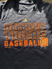 Detroit Tigers MLB Youth T Shirt Majestic Cool Base Navy Blue Baseball Tee