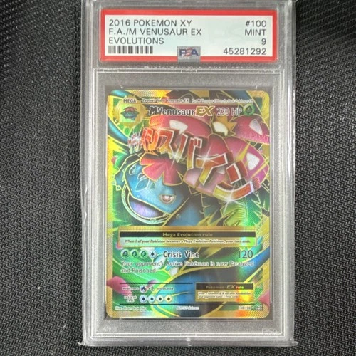 Pokémon M Venusaur EX 100/108 Evolutions Ultra Rare Full Art Holo PSA 9 Mega